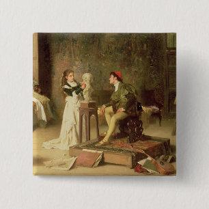 Chapa Cuadrada La escultora joven (aceite en lona)