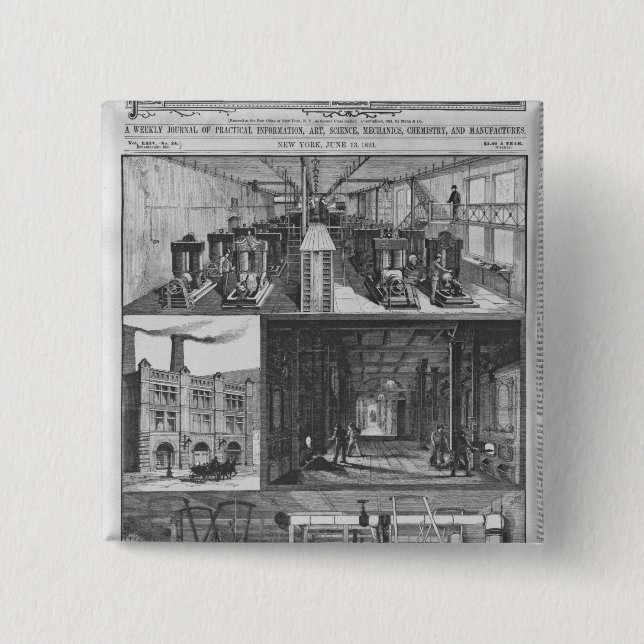 Chapa Cuadrada La estación de Edison el Co Illuminating eléctrico (Anverso)