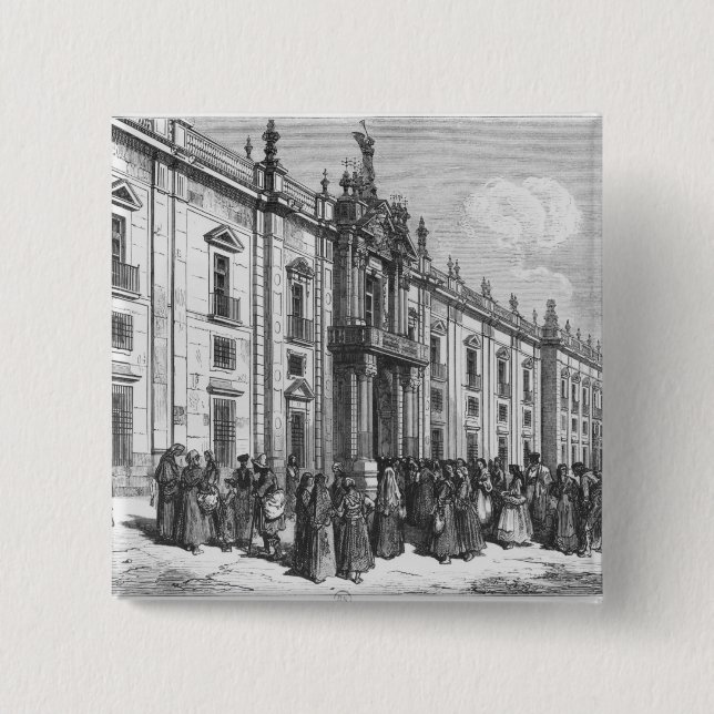 Chapa Cuadrada La fábrica del tabaco en Sevilla (Anverso)