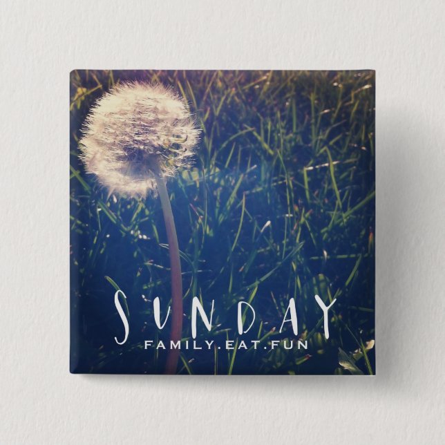 Chapa Cuadrada La familia de domingo come la diversión (Anverso)