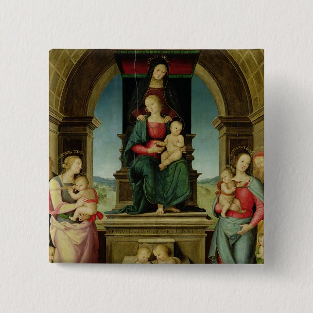 Chapa Cuadrada La familia de St Anne, c.1507 (Anverso)