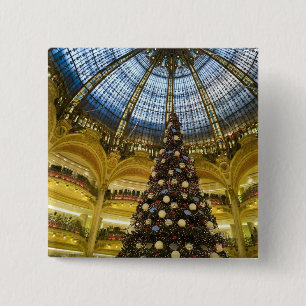 Chapa Cuadrada La Fayette en el navidad, París, Francia de