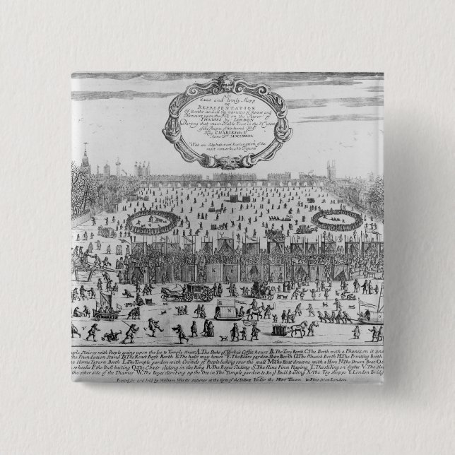 Chapa Cuadrada La feria de Frost del invierno de Thames (Anverso)