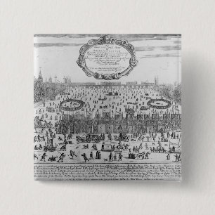 Chapa Cuadrada La feria de Frost del invierno de Thames