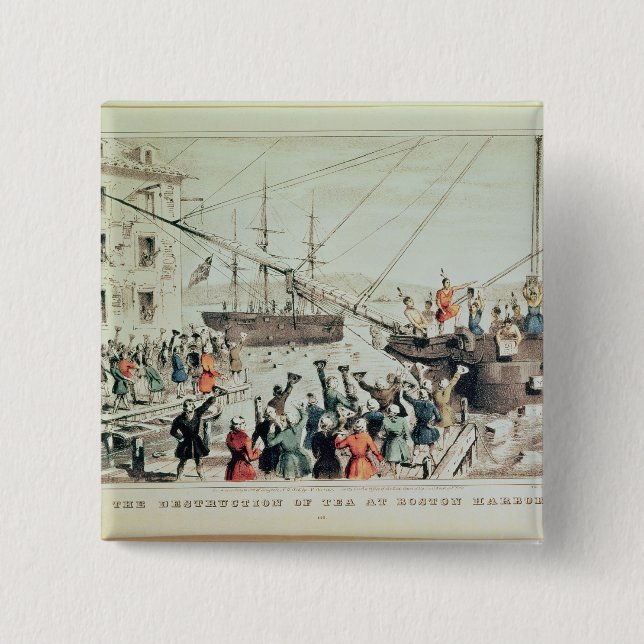 Chapa Cuadrada La fiesta del té de Boston, 1846 (Anverso)