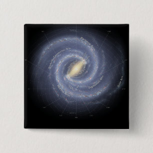 Chapa Cuadrada La galaxia de la vía láctea (anotada)