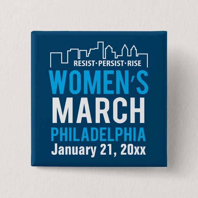 Chapa Cuadrada La hermana marzo Philadelphia enero de las mujeres (Anverso)