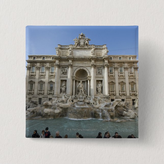 Chapa Cuadrada La histórica Fontana di Trevi en Roma, Italia (Anverso)