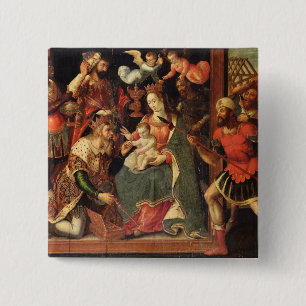 Chapa Cuadrada La imagen de la adoración de unos de los reyes