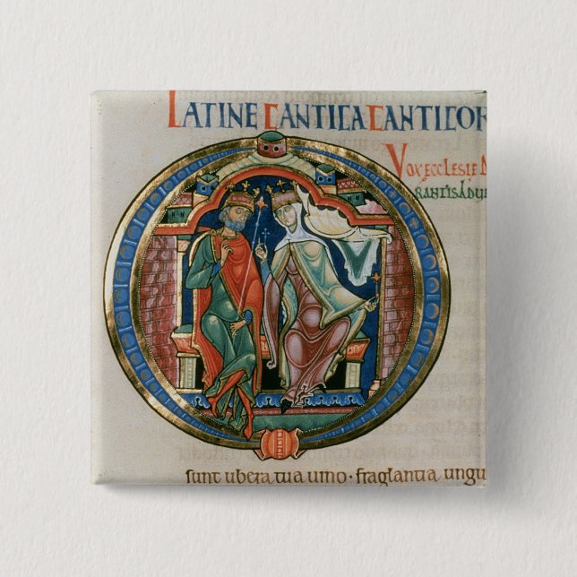 Chapa Cuadrada La letra inicial "O" Osculatur yo - déjeme besarse (Anverso)