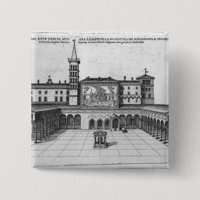 Chapa Cuadrada La logia de la bendición del Vatican viejo (Anverso)