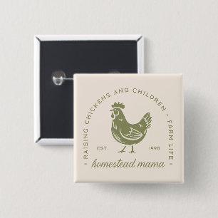 Chapa Cuadrada La madre casera amante del pollo cottagecore granj