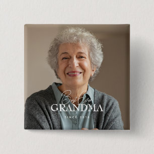 Chapa Cuadrada La Mejor Abuela Desde 20XX Foto Simple y Elegante