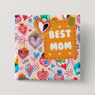 Chapa Cuadrada La mejor madre colorida mexicana del día de la ma