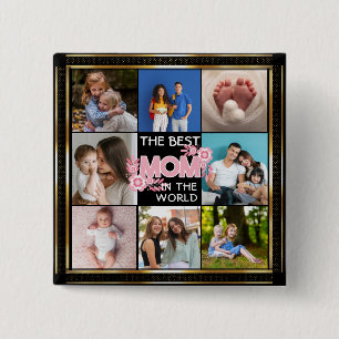 Chapa Cuadrada La mejor mamá del mundo   Día de la Madre Collage 