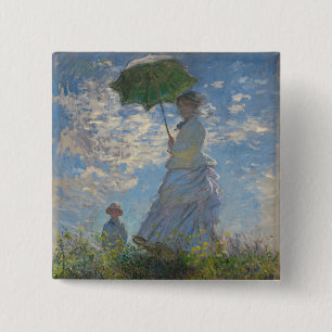 Chapa Cuadrada La mujer de Claude Monet con una sombrilla (El pas