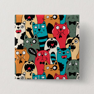 Chapa Cuadrada La multitud de gatos