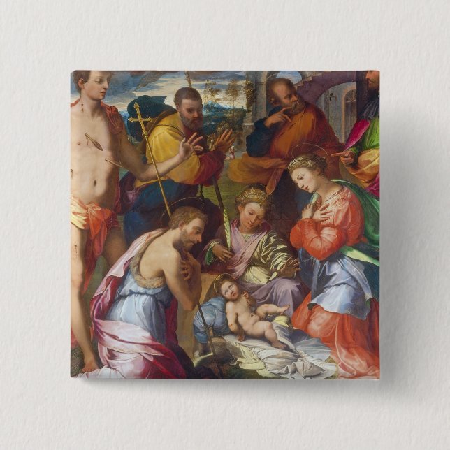 Chapa Cuadrada La natividad, 1534 (aceite en el panel) (Anverso)