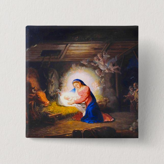 Chapa Cuadrada La Natividad de Cristo (Anverso)