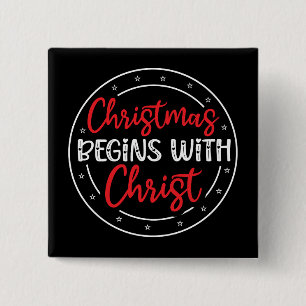Chapa Cuadrada La Navidad Comienza Con Cristo-65772