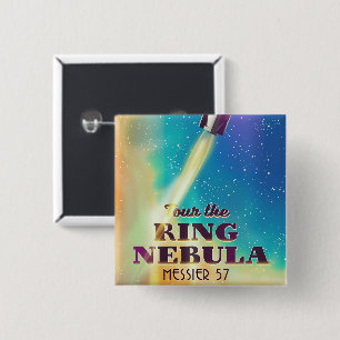 Chapa Cuadrada La Nebulosa del Anillo (Messier 57) Póster de viaj