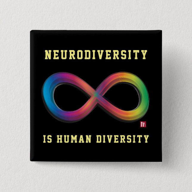 Chapa Cuadrada La neurodiversidad es el mentón de la diversidad h (Anverso)