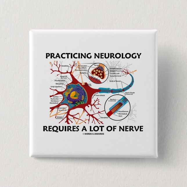 Chapa Cuadrada La neurología practicante requiere mucho nervio (Anverso)