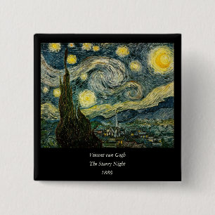 Chapa Cuadrada La noche estrellada de Vincent van Gogh (1889)