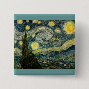Chapa Cuadrada La noche estrellada de Vincent van Gogh (1889)