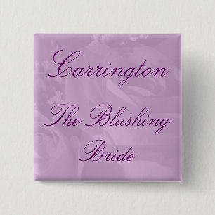 Chapa Cuadrada "La novia de ruborización" con el nombre - rosas