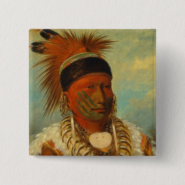 Chapa Cuadrada La nube blanca, jefe principal del Iowas (Anverso)