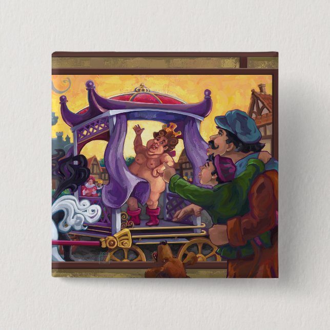 Chapa Cuadrada La nueva ropa del emperador (Anverso)