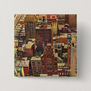 Chapa Cuadrada La opinión del Pájaro-Ojo de New York City de Ju