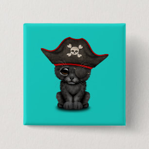 Chapa Cuadrada La pantera negra Cub del bebé lindo piratea