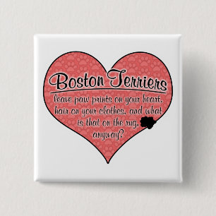 Chapa Cuadrada La pata de Boston Terrier imprime humor del perro