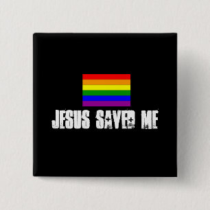 Chapa Cuadrada la pequeña bandera del arco iris, Jesús me ahorró