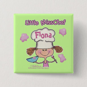 Chapa Cuadrada La pequeña señorita Chef Personalizada