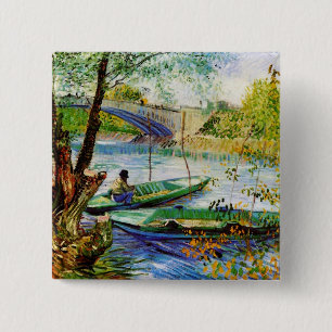 Chapa Cuadrada La pesca en primavera Vincent van Gogh