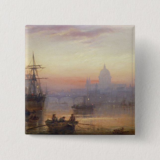 Chapa Cuadrada La piscina de Londres en el ocaso, 1876 (Anverso)