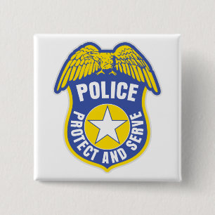 Chapa Cuadrada La policía protege y sirve la insignia