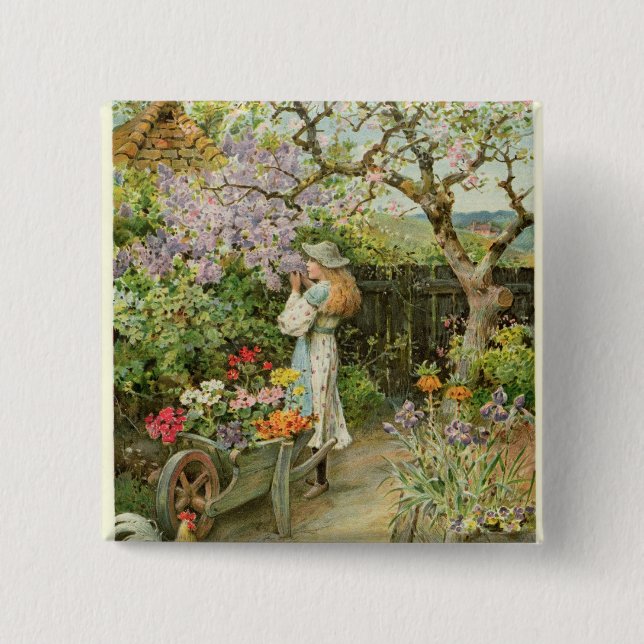 Chapa Cuadrada La primavera florece, de las peras Annual, 1902 (Anverso)
