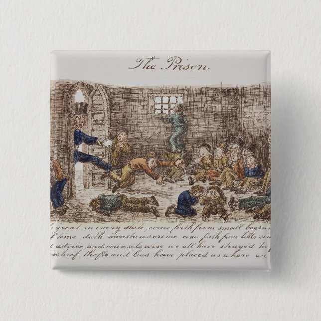 Chapa Cuadrada La prisión, 1858 (grabado coloreado) (Anverso)