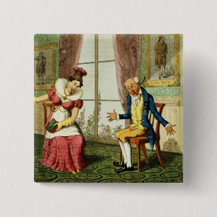 Chapa Cuadrada La reconvención, pub. por G. Humphrey, 1821 (colo