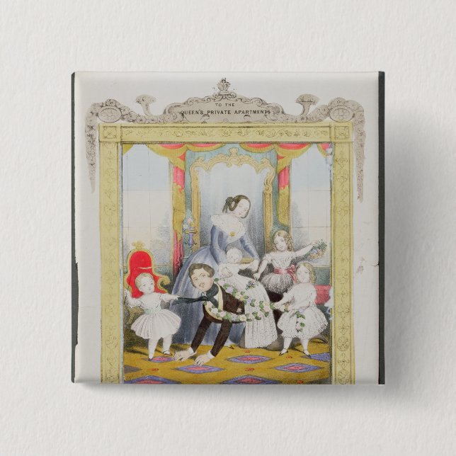 Chapa Cuadrada La reina y el Príncipe Alberto en casa (Anverso)