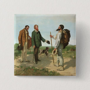 Chapa Cuadrada La Rencontre, o Monsieur Courbet, 1854 de Bonjour