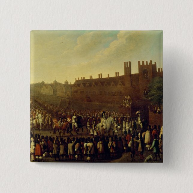 Chapa Cuadrada La restauración de Charles II en Whitehall (Anverso)