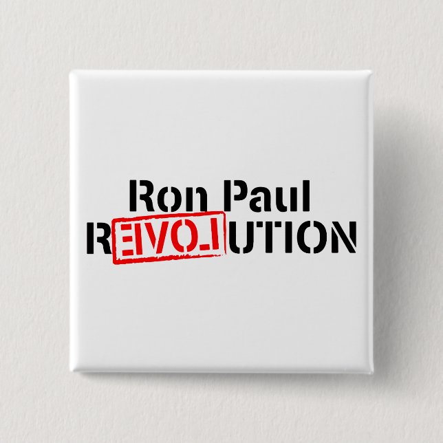 Chapa Cuadrada La revolución de Ron Paul continúa (Anverso)