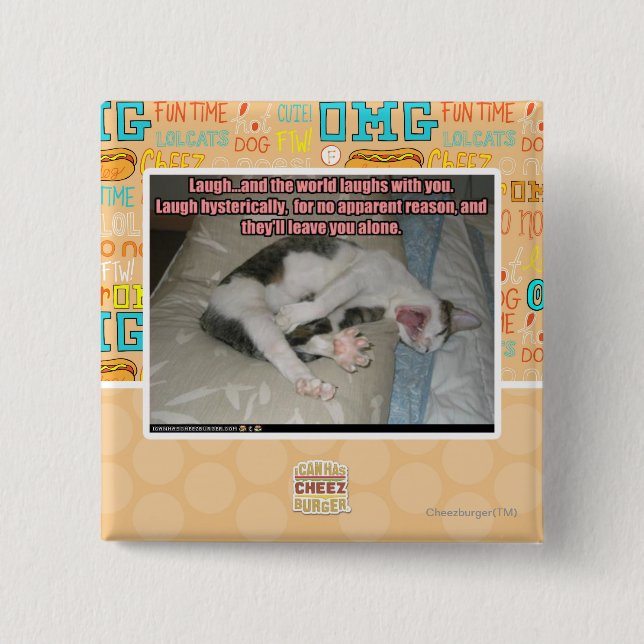 Chapa Cuadrada La risa y el mundo ríe con usted (Anverso)