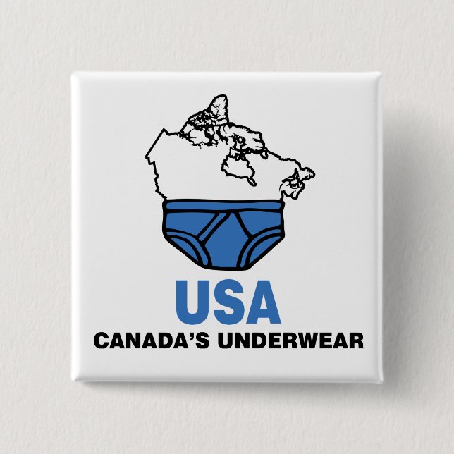 Chapa Cuadrada La ropa interior de Canadá (Anverso)
