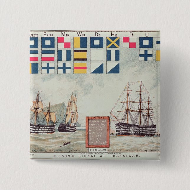 Chapa Cuadrada La señal de Nelson en Trafalgar (Anverso)